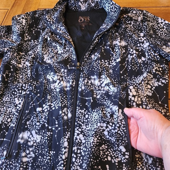 Barco One Zip Up Scrub Jacket Constellation Black White Size Medium - Picture 3 of 11